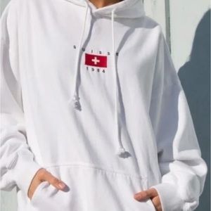 Brandy Melville Suisse White Sweatshirt